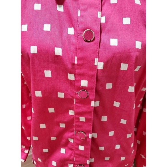 CJ Bank Women Solid Pink Cotton Long Sleeve Buttons Front Casual Jacket Size 2X - Picture 3 of 11